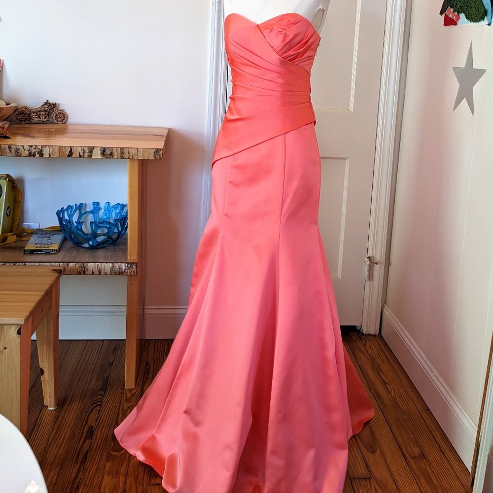 Alfred Angelo Vibrant Pink Strapless Gown